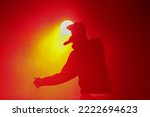 Silhouette Of Rap Singer With...