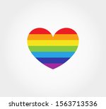 Rainbow Heart Icon. Vector...