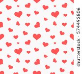 red hearts seamless pattern.... | Shutterstock .eps vector #574493806