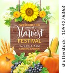 harvest festival poster design. ... | Shutterstock .eps vector #1094276363