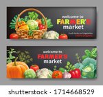 promotional banners for farmers ... | Shutterstock .eps vector #1714668529