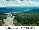 Pastaza River Basin Aerial Shot From Low Altitude Full Size Helicopter