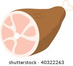 Clip art illustration of ham. - stock photo