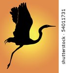 Silhouette Of A Flying Up Heron ...