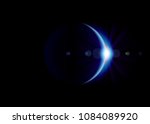 Solar Eclipse. Blue Planet With ...