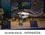 Small photo of BERLIN, GERMANY - JUNE 01, 2016: The prototype of Moon rover "Robex LRU". The stand of German Aerospace Center (German: DLR). Exhibition ILA Berlin Air Show 2016