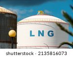 Small photo of over land gas pipeline system LNG tank storage at natural gas station