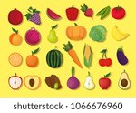 fresh vegetables organic and... | Shutterstock .eps vector #1066676960