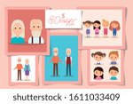 five designs of grandparents... | Shutterstock .eps vector #1611033409