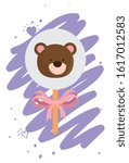 face of cute teddy bear in... | Shutterstock .eps vector #1617012583