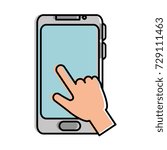 hand user with smartphone... | Shutterstock .eps vector #729111463