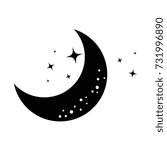 moon and stars night | Shutterstock .eps vector #731996890
