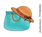 handbag female with hat | Shutterstock .eps vector #797484406