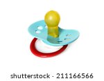 plastic baby pacifier isolated... | Shutterstock . vector #211166566