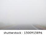 Heavy fog on the road. 