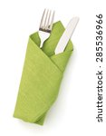 Napkin  Fork And Knife Isolated ...