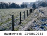 Frosty Footpath With A Barbed...