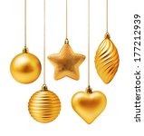 Photo of golden christmas baubles | Free christmas images