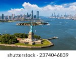 Panoramic aerial view statue of ...