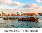 Old traditional boats on the bay Creek in Dubai, United Arab Emirates