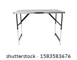 Height Adjustable Wallpaper Foldable Pasting Table with MDF Top and Aluminium Frame. Isolated with handmade clipping path.