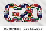 Crumpled Fabric Flag Of G20...
