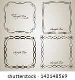 calligraphy frame set with... | Shutterstock .eps vector #142148569