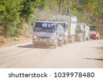Small photo of CHIANG RAI, THAILAND - FEBRUARY 01, 2018: Outdoor view of machinery for rail road construction in Chiang Mai, Thailand, working on a road construction site to smooth the ground