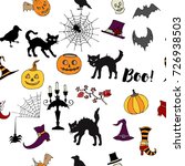halloween seamless pattern with ... | Shutterstock .eps vector #726938503