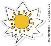 cartoon sun with speech bubble... | Shutterstock .eps vector #1423337126