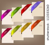 colorful bookmarks and notes... | Shutterstock .eps vector #113333260