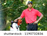 Small photo of BETHESDA, MD-JUL 1: Tiger Woods waits to tee off on the 13th hole during the final round of the AT&T National on July 1, 2012 at Congressional Country Club in Bethesda, Maryland.