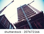 Crane and building construction. big building construction