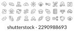 set of 30 line icons related to ...