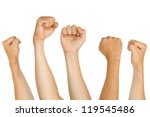 isolated fists  for protest ... | Shutterstock . vector #119545486