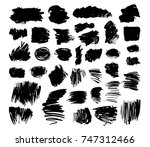 set of grunge painted vector... | Shutterstock .eps vector #747312466