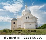 Beautiful and famous St. Sebastiano's chapel, Svaty kopecek. Mikulov town at South Moravia, Czech Republic