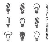 light bulbs. bulb icon set  | Shutterstock .eps vector #217493680