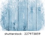 Blue wood texture with snow christmas background