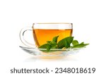 Small photo of Soothing herbal tea blend with mint. Isolated on white background