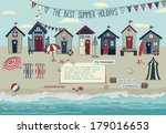 Beach Huts   Summer Poster And...