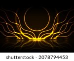 orange neon wavy pattern with... | Shutterstock .eps vector #2078794453