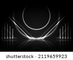 grey neon lines and circles... | Shutterstock .eps vector #2119659923