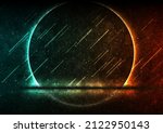 cyan orange neon laser circle... | Shutterstock .eps vector #2122950143