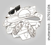 summer clothes colorless vector ... | Shutterstock .eps vector #317011106