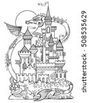 castle and dragon vector... | Shutterstock .eps vector #508535629