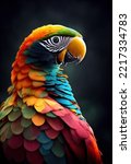 3d Colorful Parrot Bird....