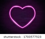 Modern Neon Pink Glowing Heart...