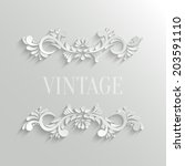vector 3d floral invitation... | Shutterstock .eps vector #203591110