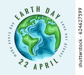 world earth day concept. 3d... | Shutterstock .eps vector #624627599